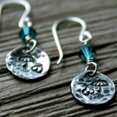 Safe Under My Umbrella Earrings With Swarovski Crystals
