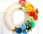 Rainbow Yarn Wreath - The Original Felt Yarn Wreath