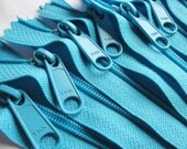Five 14 Inch YKK Long Handbag Pull Purse Zippers Color 547 Parrot Blue
