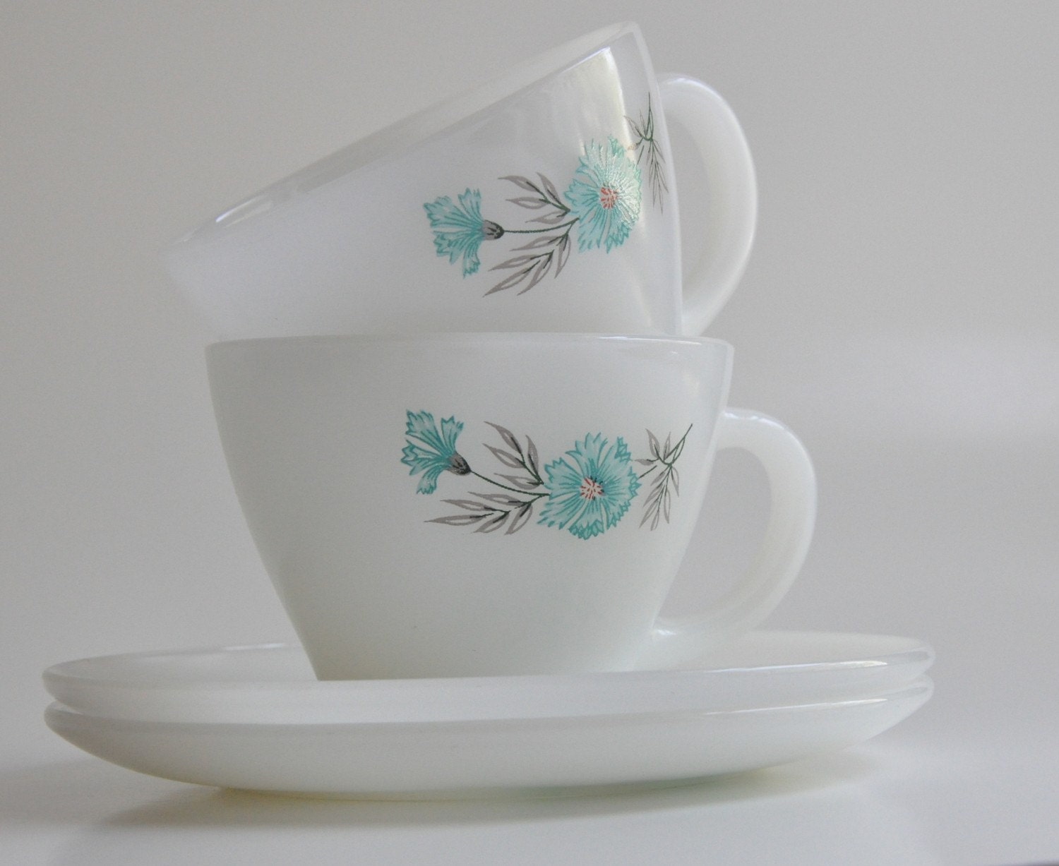 Vintage-Fire King Coffee Cups-Saucer for 2...Near Mint
