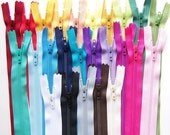 SALE 8 Inch YKK Zipper 50 Piece Sampler Pack red orange yellow blue green brown black white grey 25 Colors 2 each