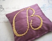 Custom  Hand Embroidered Dupioni Silk Lavender Sachets by Dolce Dreams