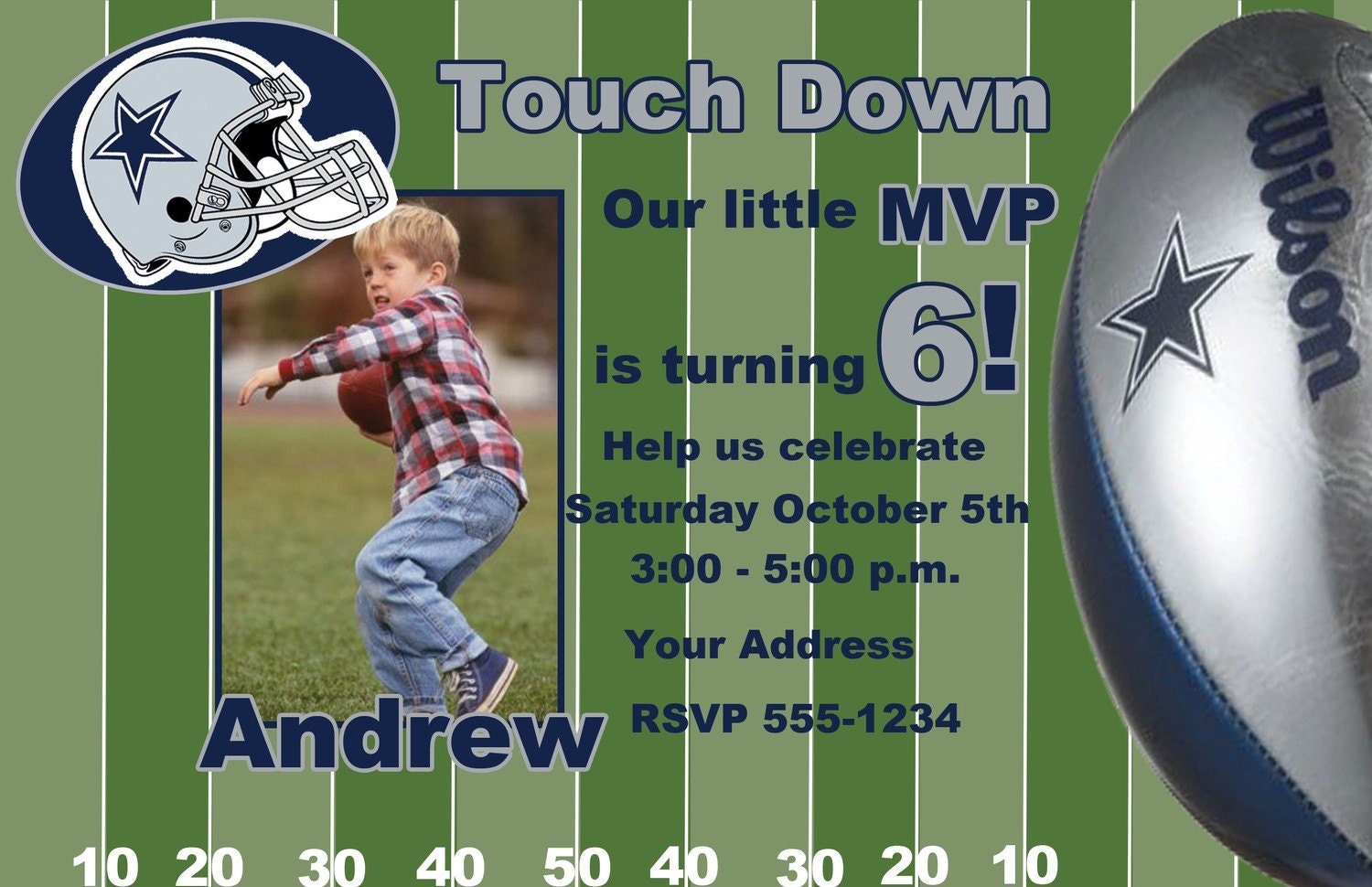 Custom Dallas Cowboys Football Invite