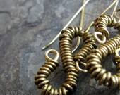 cabal-- brass beaded earrings-- handmade by thebeadedlily on etsy