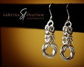 Byzantine earrings sterling silver - chainmaille for women