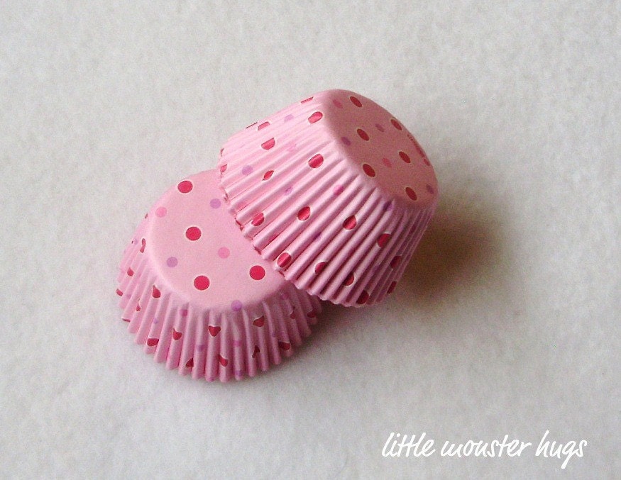 MINI Pink Polka Dot Candy Baking Cups (100)