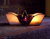 Stained Glass Flower Tealight Candle Holder