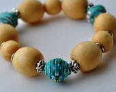 Paper Bead and Wood Stretch Bracelet---One a Day Vitamin Box