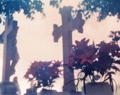 Cross and Flowers - 10 x 8 Lomographic Color Photo Print