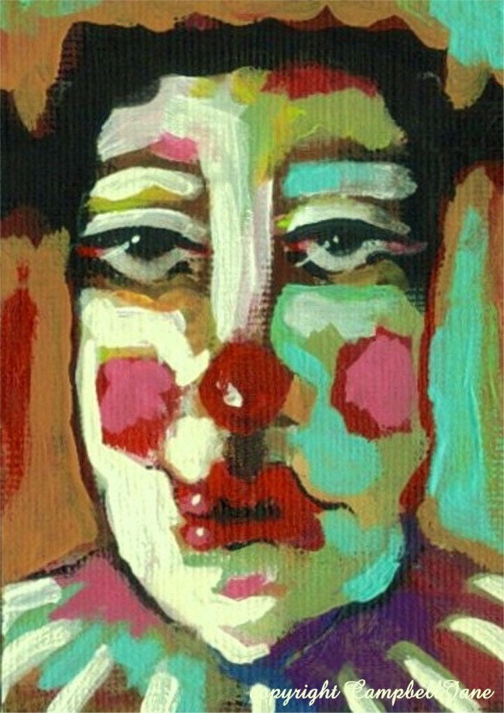 Happy Soul Carnie Clown Circus Carnival Signed 5 x 7 Print