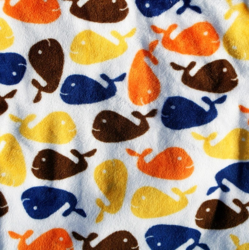 Your Lovey Grubbies burp cloths, Whales, set of 2