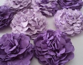 Purple Carnations Paper flowers embellishments for crafts, scrapbooking, cardmaking, ACEOs, ATCs, collage, altered art. PAPER FLOWERS