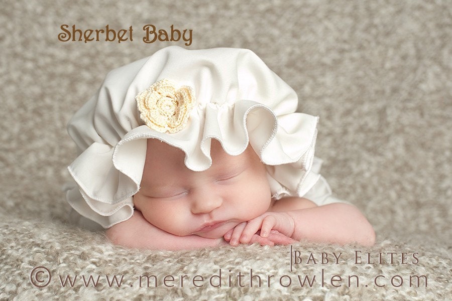 READY TO SHIP  Ivory Cream White Pink Blue Pink Gingham in All Sizes Bo Peep Baby Prairie Bonnet Nightcap