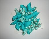 Aqua and Brown Korker Bow