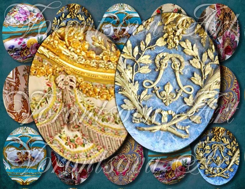 ROYAL de VERSAILLES2 oval Images, Digital Collage Sheet Printable download . u230