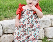 Romper -  red - turqoise - ruffle