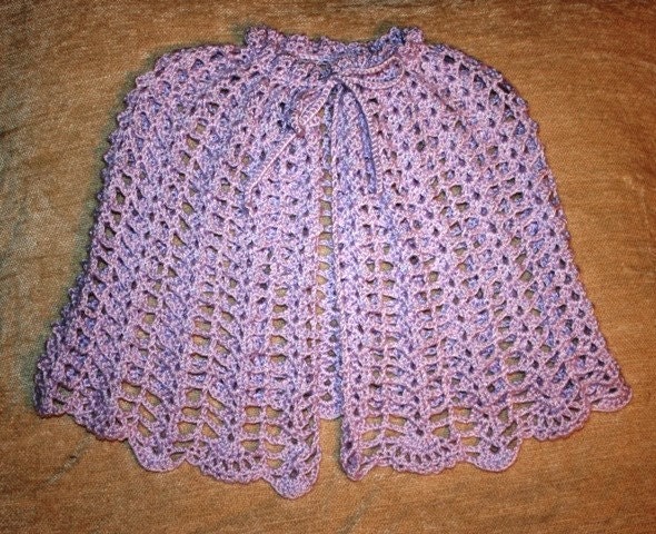 Girls Purple Crocheted Cape