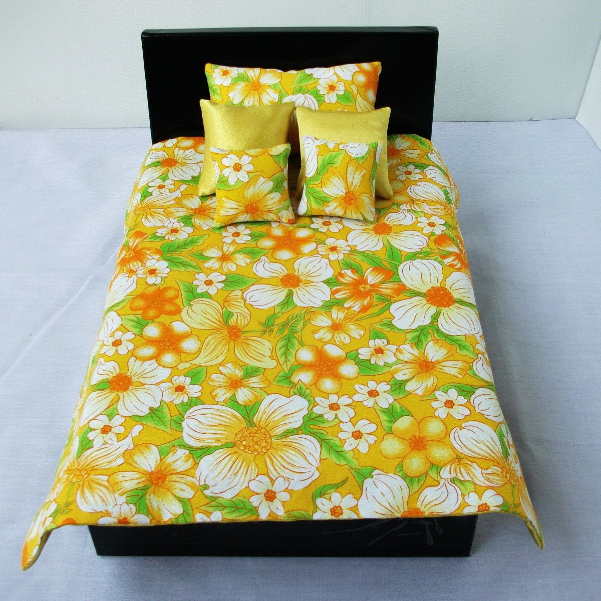 New Bed set Lime Green Tropical Bedding 12" doll barbie
