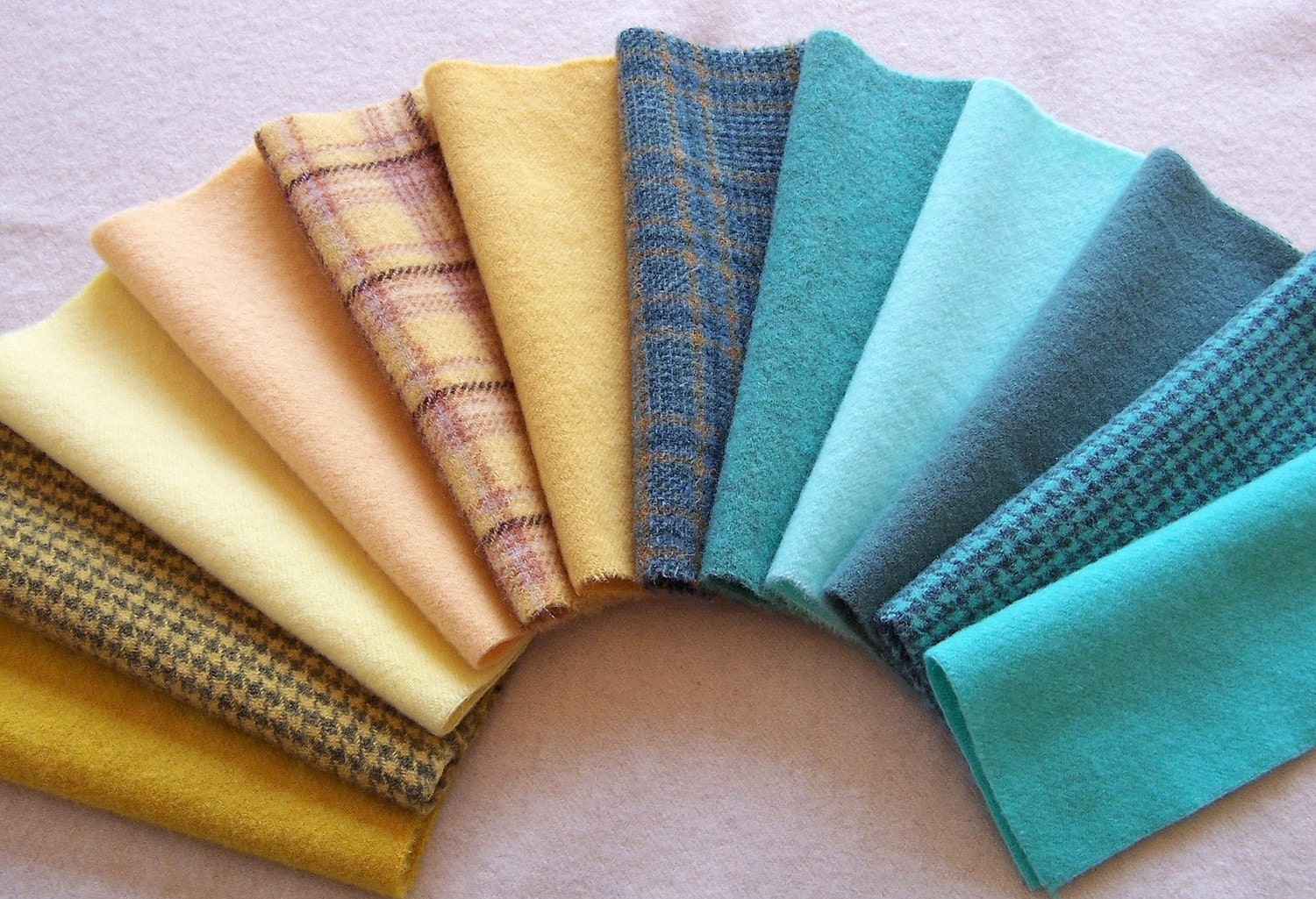 Hand Dyed and Felted Wool Fabric / W550