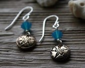 Bronze Sand Dollar Shell Earrings With Swarovski Crystals