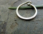 hammered nose ring or cartilage single earring--  custom sterling silver or niobium hoop-- primitive series-- satin single