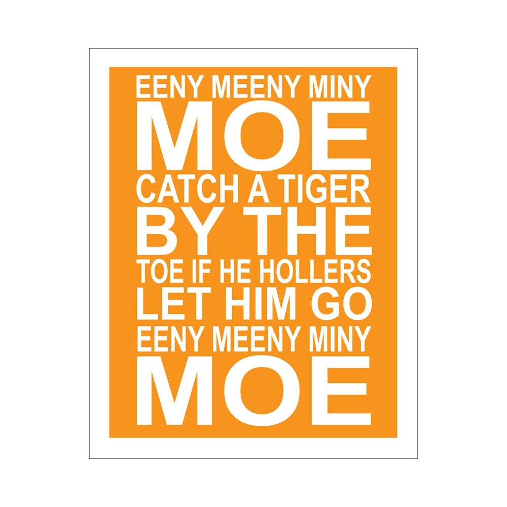 Eeny Meeny Miny Moe 8x10 inch print by Finny and Zook