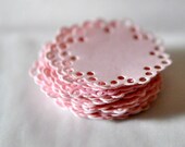 15 Doily Stickers Seals Pastel Pink