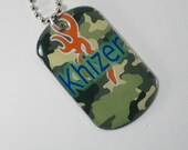 PERSONALIZED Stainless Steel 30 mm Dog Tag Pendant on Ball Chain - 30 inches - You Choose the Text