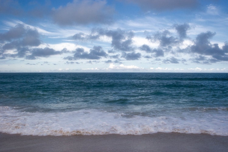 Ocean photograph - beach seascape summer vacation 16x24  holiday photo fine art print - Beckoning