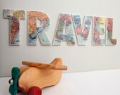 TRAVEL decor letters, wall feature inspirational word
