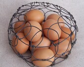 All Your Eggs in One Basket Vintage Round Wire Egg Basket
