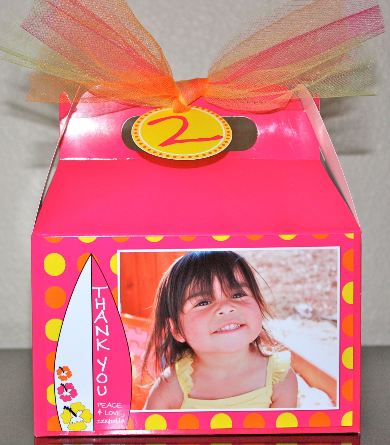 12 Personalized Surfer Girl Favor Boxes - Hot Pink Il_170x135