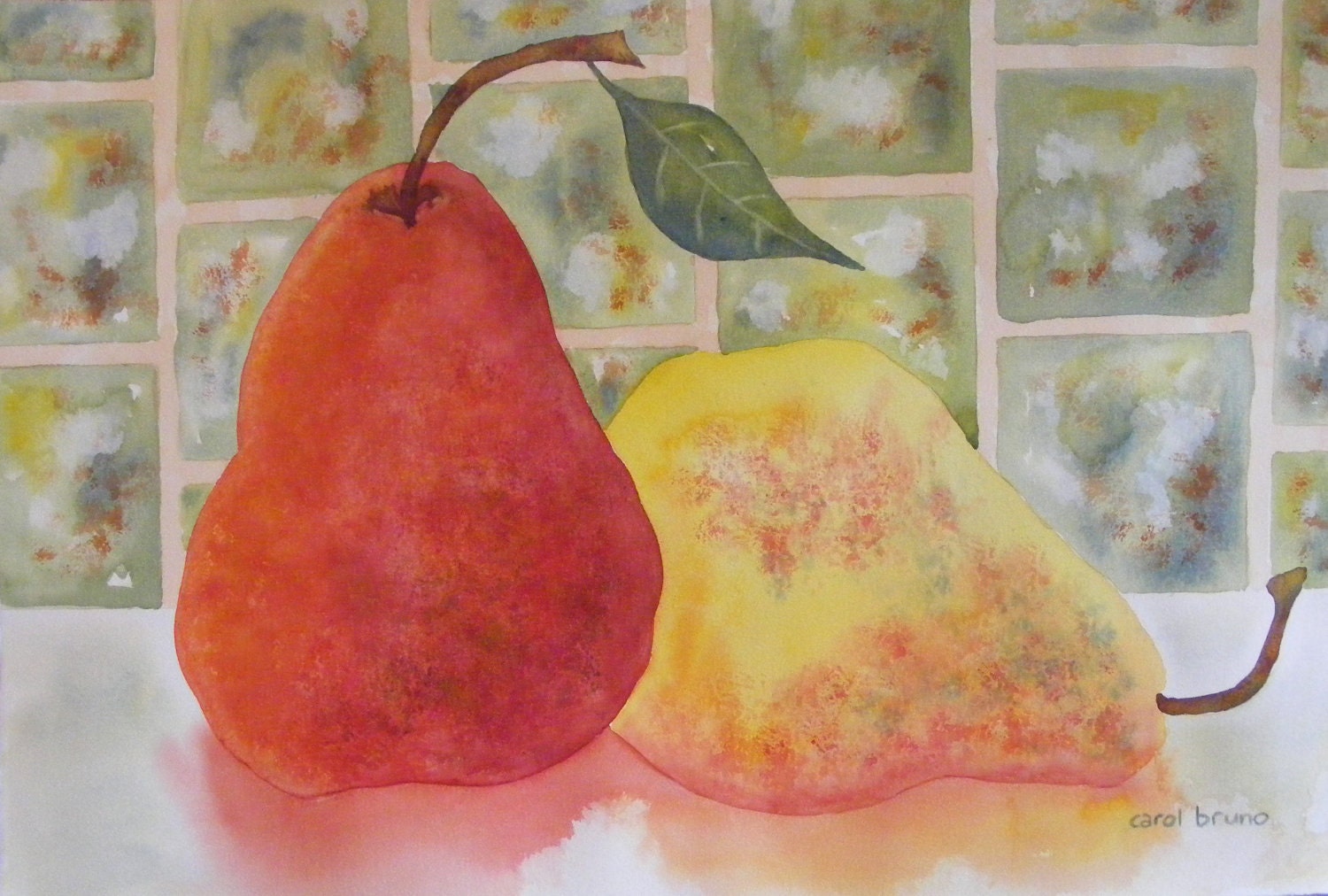 Pears-Large Original Watercolor Painting
