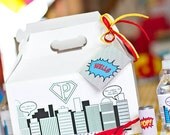 Vintage SUPER HERO Birthday Party - Printable Name Luggage Tag Design