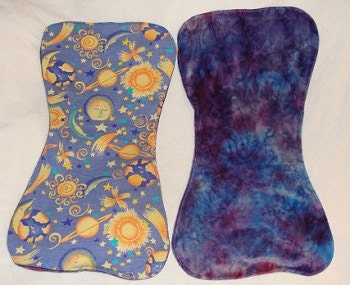 Purple Moon Cotton Knit Bamboo Velour Burp Cloths