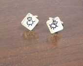 Mens Cuff Links Glass Tile Robot