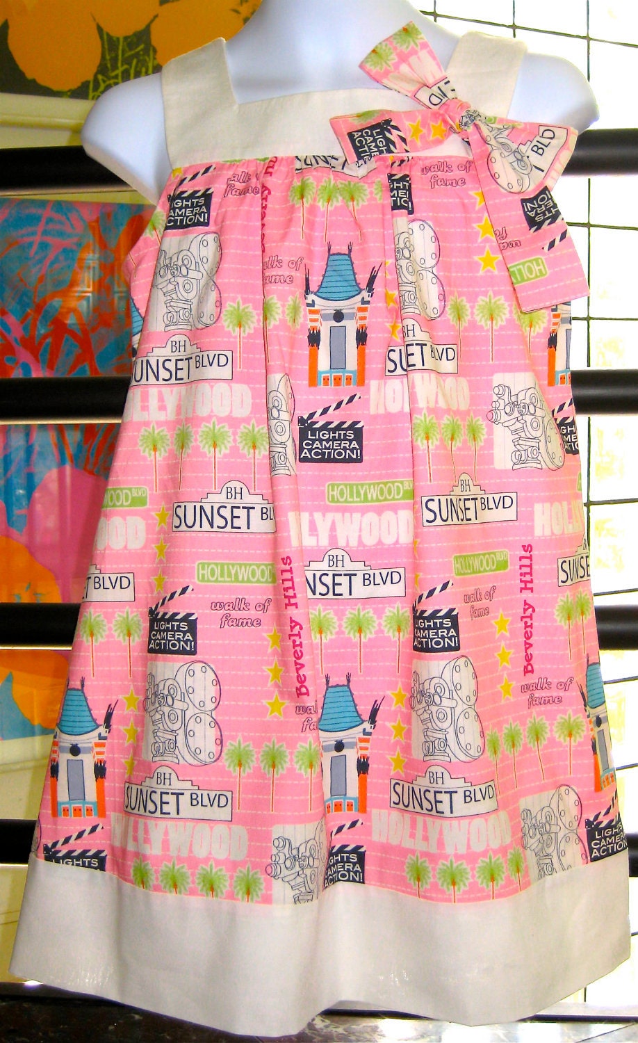 Beverly Hills California Vacation Cotton Sundress, Girls Size 14