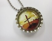 Bottlecap Necklace - Old Rugged CROSS