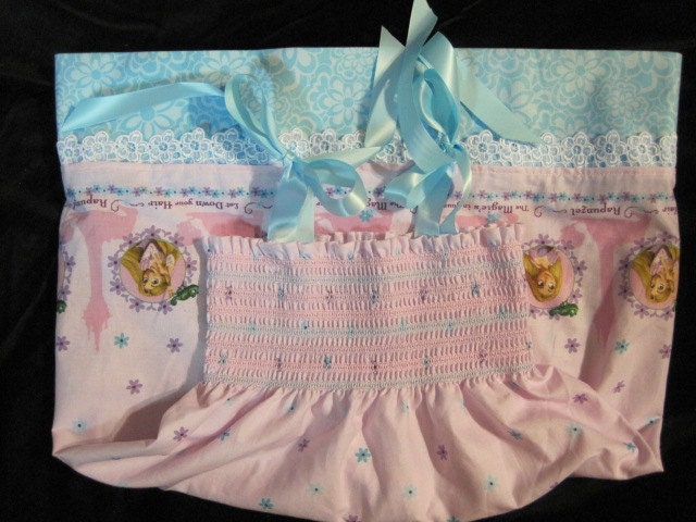 birthday dress made from disney Tangled "Rapunzel" fabric pink/ sundress FREE coordinating hair accessory Sz 5,6,7,8 avail Ships Fast..