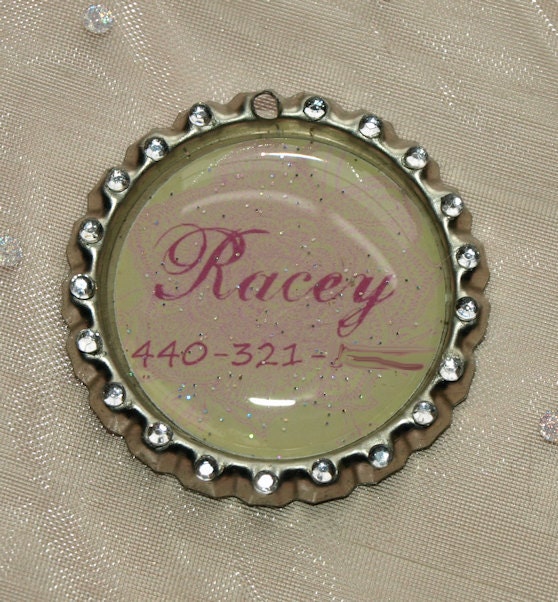 Glitter Top Custom Pet I.D. Tag