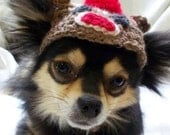 Dog Hat Sock Monkey in brown
