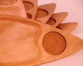 Danish Modern Teak Sandwich Appetizer Plates : Mod