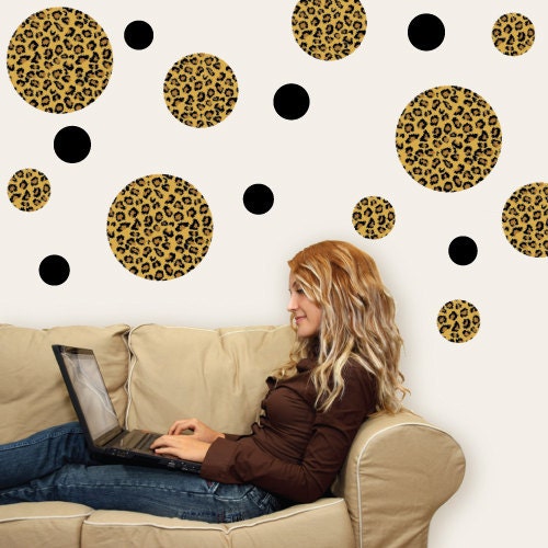 Leopard Print Dots Wall Decals Repositionable