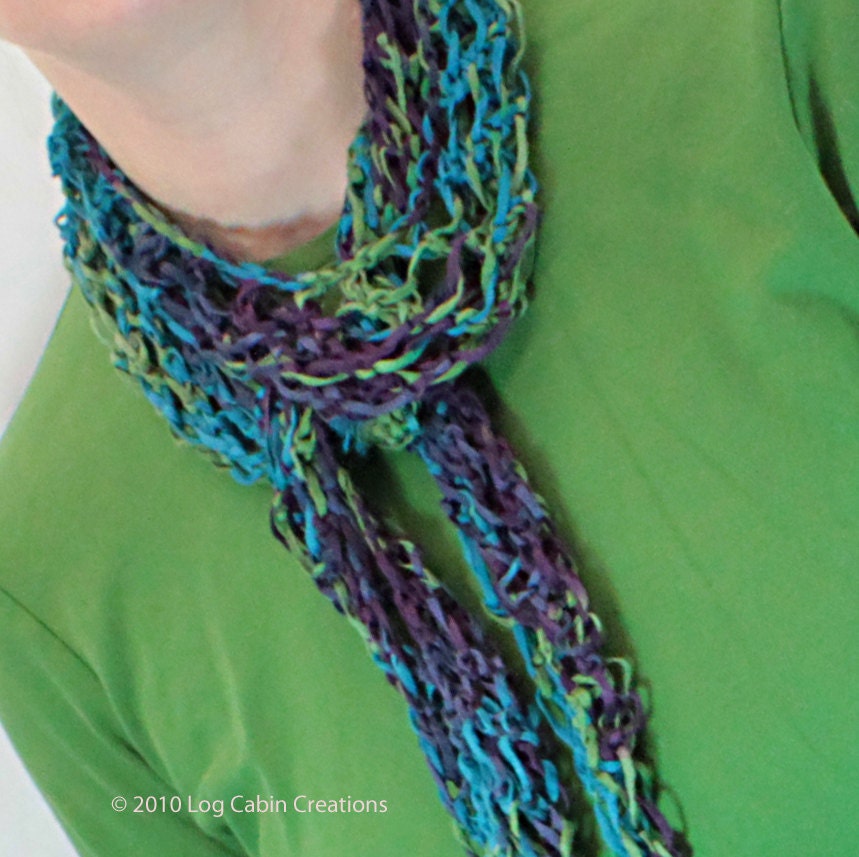 EcoCessory Organic Soy Lace Scarf - Jewel Tone Mulitcolored, Vegan, Eco Friendly
