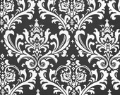 Wholesale lot of 40 table napkins, wedding, black and white damask fabric 16 x 16 inches