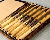 Antique Civil War Era Lamson Goodnow Knife Set of 12 in Original Box