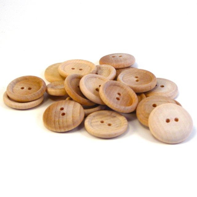 60 Wood  Craft Buttons 7/8 inch