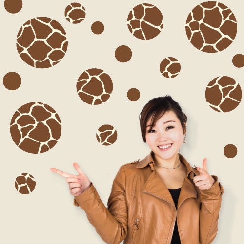 Giraffe Print Dots Wall Decals (Repositionable)