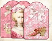 Marie Antoinette Shoes gift tags, shop labels - Digital Image Collage Sheet - Printable download. 416