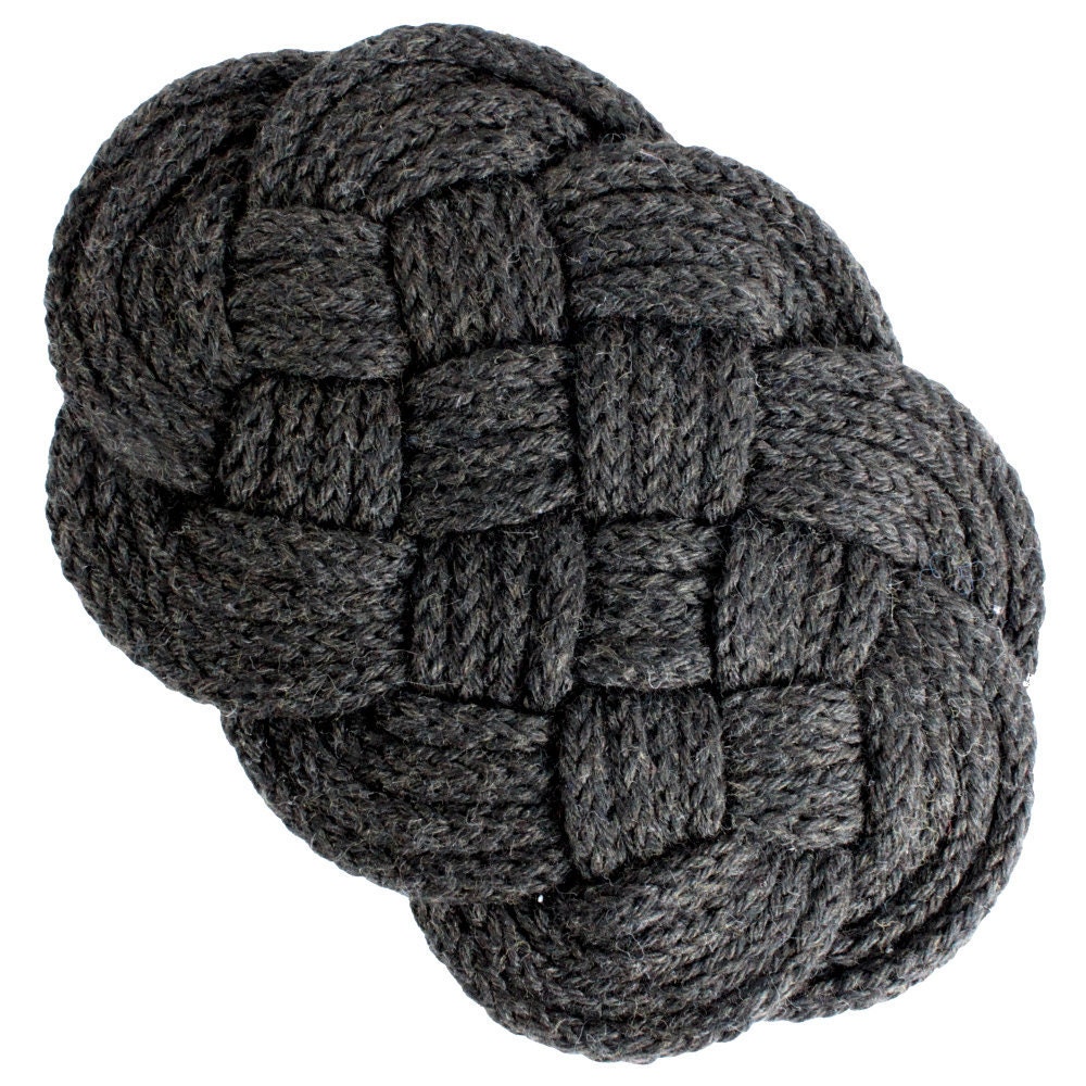 Organic Cotton Nautical Knot Hotpad/Trivet - Coal